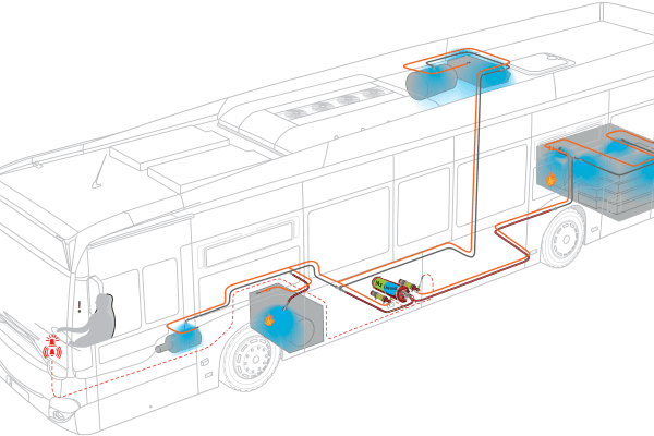 Electric bus with section valve